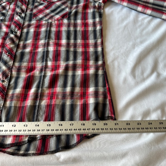 Wrangler Womens Plaid Dark Pearl Snap Long Sleeve Shirt‎ XXL (18-20) Western Y2K - Picture 11 of 12